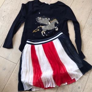 Unicorn sequin The Gap navy long sleeve tee xxl